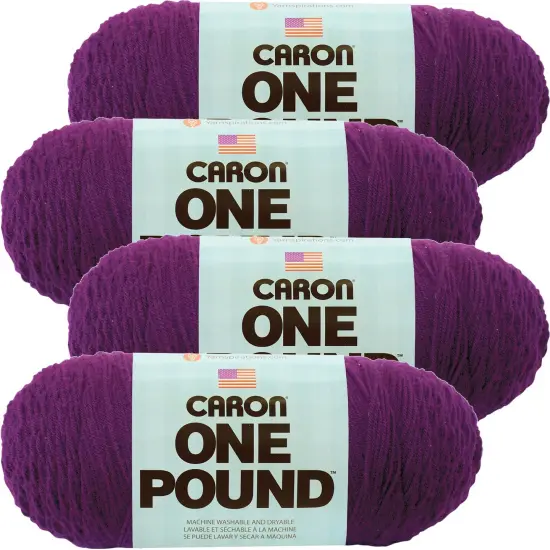 Multipack of 4 - Caron One Pound Yarn-Purple {1}