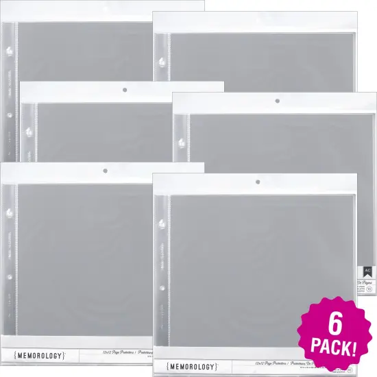 Multipack of 6 - American Crafts Page Protectors Top-Loading 12"X12" 10/Pkg-(1) 12"X12" Pocket {1}