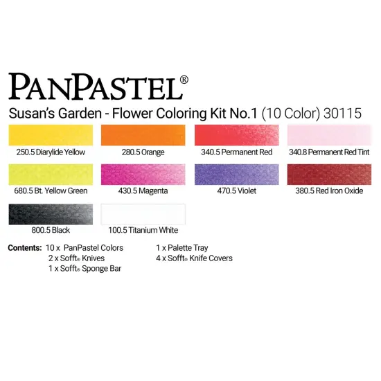 PanPastel Ultra Soft Artist Pastel Set 9ml 10/Pkg-Flower Coloring #1 - Susan's Garden {3}