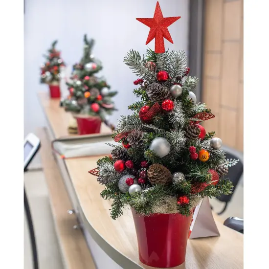 Ornativity Glitter Star Tree Topper - Christmas Red Decorative Holiday Bethlehem Star Ornament {5}