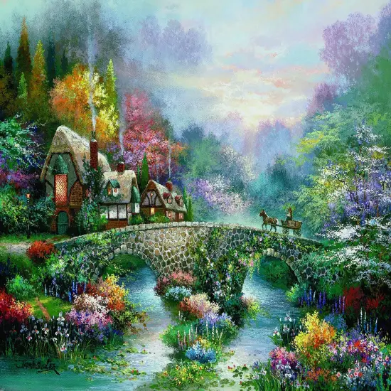 Sunsout Peaceful Cottage 1000 pc Jigsaw Puzzle 18030 {1}