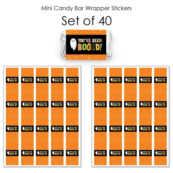 Big Dot of Happiness You've Been Booed - Mini Candy Bar Wrapper Stickers - Ghost Halloween Party Small Favors - 40 Count {4}