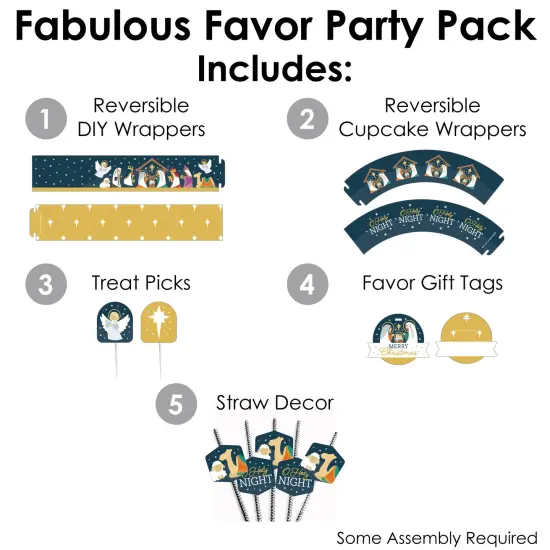 Big Dot of Happiness Holy Nativity - Manger Scene Religious Christmas Favors and Cupcake Kit - Fabulous Favor Party Pack - 100 Pieces {3}