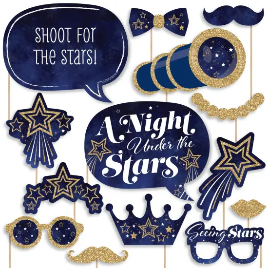 Big Dot of Happiness Starry Skies - Gold Celestial Party Photo Booth Props Kit - 20 Count {1}