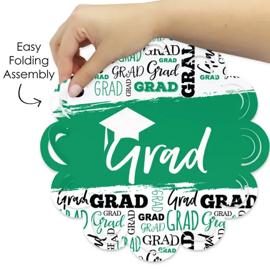 Big Dot of Happiness Green Grad - Best is Yet to Come - Green Graduation Party Round Table Decorations - Paper Chargers - Place Setting For 12 {6}