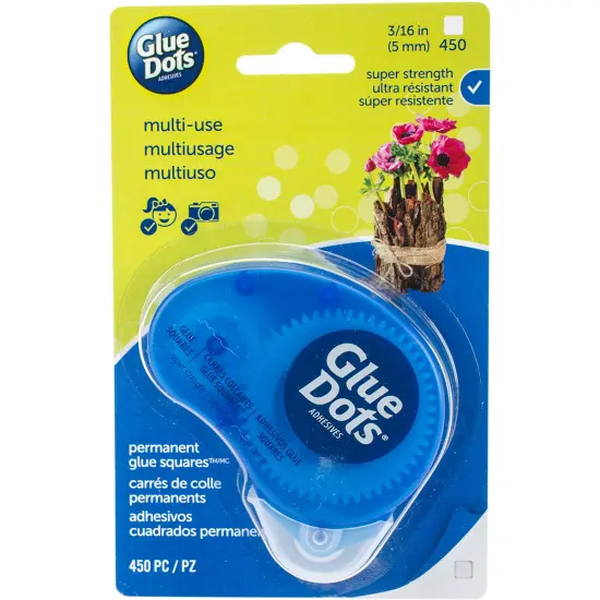 Glue Dots Non-Refillable Runner-Permanent Squares .1875" 450/Pkg {1}