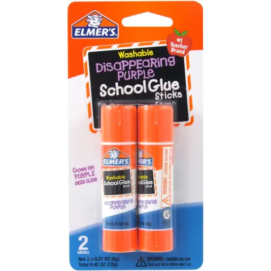 Elmer's Washable School Glue Sticks - Purple 2/Pkg-.21oz {1}