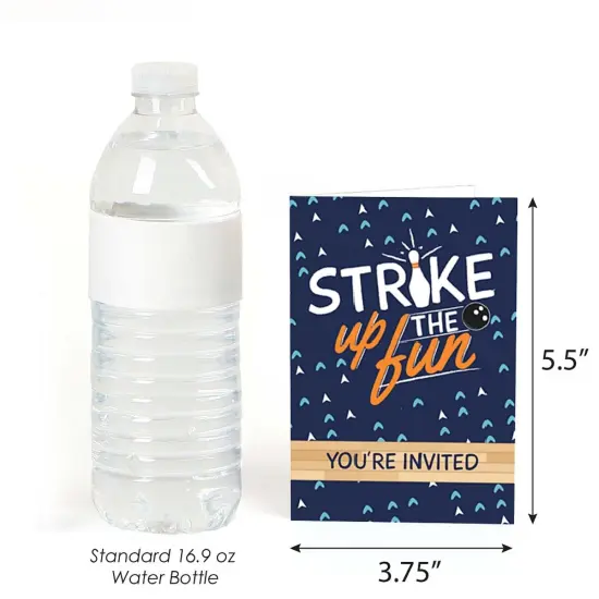 Big Dot of Happiness Strike Up the Fun - Bowling - Fill-in Birthday Party or Baby Shower Invitations (8 Count) {4}