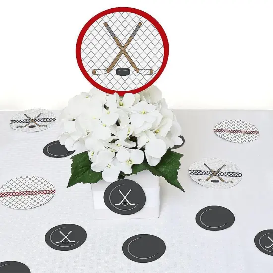 Big Dot of Happiness Shoots and Scores - Hockey - Baby Shower or Birthday Party Giant Circle Confetti - Party Decorations - Large Confetti 27 Count {7}