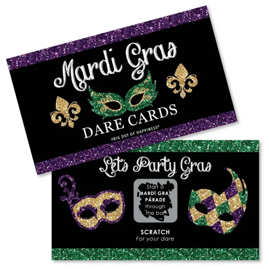 Big Dot of Happiness Mardi Gras - Masquerade Party Game Scratch Off Dare Cards - 22 Count {1}
