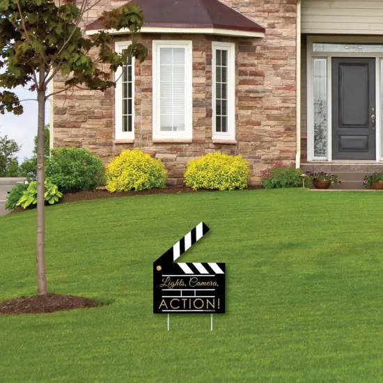 Big Dot of Happiness Red Carpet - Outdoor Lawn Sign - Movie Night Party Yard Sign - 1 Piece {4}