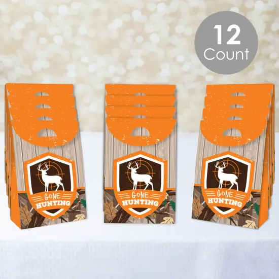 Big Dot of Happiness Gone Hunting - Deer Hunting Camo Baby Shower or Birthday Gift Favor Bags - Party Goodie Boxes - Set of 12 {3}