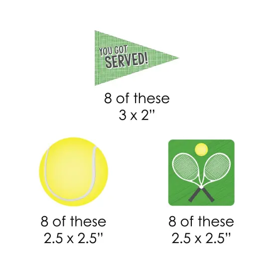 Big Dot of Happiness You Got Served - Tennis - DIY Shaped Baby Shower or Tennis Ball Birthday Party Cut-Outs - 24 Count {3}