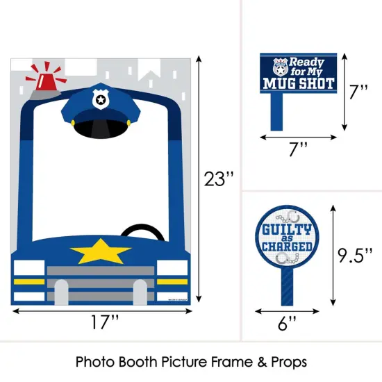 Big Dot of Happiness Calling All Units - Police - Cop Birthday Party or Baby Shower Photo Booth Picture Frame and Props - Printed on Sturdy Material {6}