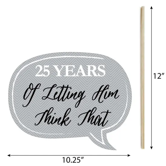 Big Dot of Happiness Funny We Still Do - 25th Wedding Anniversary - Anniversary Party Photo Booth Props Kit - 10 Piece {6}