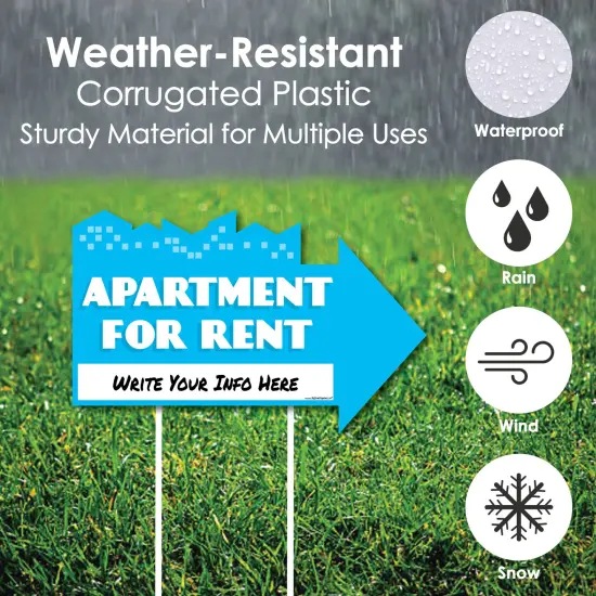 Big Dot of Happiness Apartment for Rent - Yard Sign with Stakes - Double Sided Outdoor Lawn Sign - Set of 3 {6}