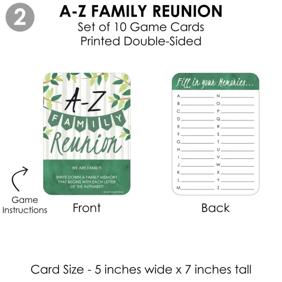 Big Dot of Happiness Family Tree Reunion - 4 Family Gathering Party Games - 10 Cards Each - Gamerific Bundle {7}