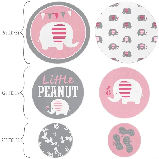 Big Dot of Happiness Pink Elephant - Girl Baby Shower Giant Circle Confetti - Birthday Party Decorations - Large Confetti 27 Count {3}