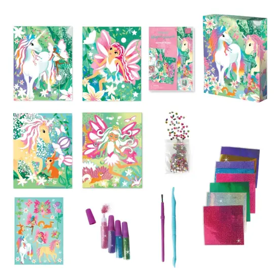 BOX CANDIY Totally Magical Forest Fairies Unicorns Glitter and Foil Art Set {3}