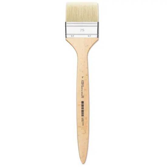 Utrecht Rhenish Pure Hog Bristle Brush - Extra Large Flat, Size 3", Long Handle {2}