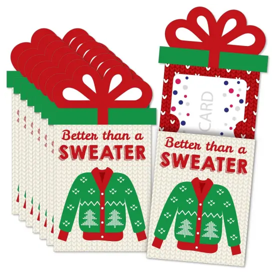 Big Dot of Happiness Ugly Sweater - Holiday and Christmas Party Money and Gift Card Sleeves - Nifty Gifty Card Holders - 8 Ct {1}