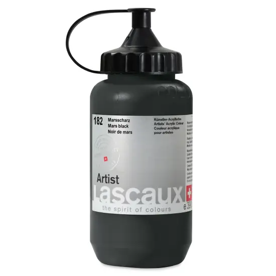 Lascaux Artist Acrylics - Mars Black, 390 ml tube {1}