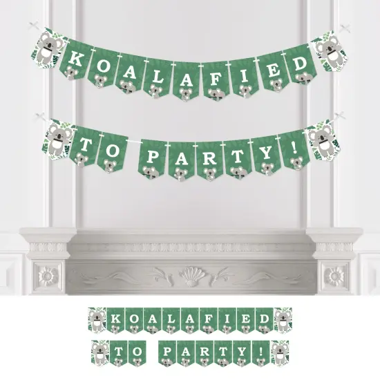 Big Dot of Happiness Koala Cutie - Bear Birthday Party and Baby Shower Bunting Banner - Party Decorations - Koalafied To Party {1}