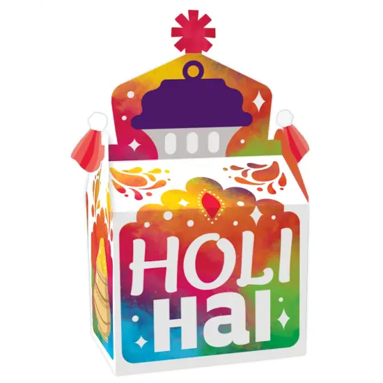 Big Dot of Happiness Holi Hai - Treat Box Party Favors - Festival of Colors Party Goodie Gable Boxes - Set of 12 {1}