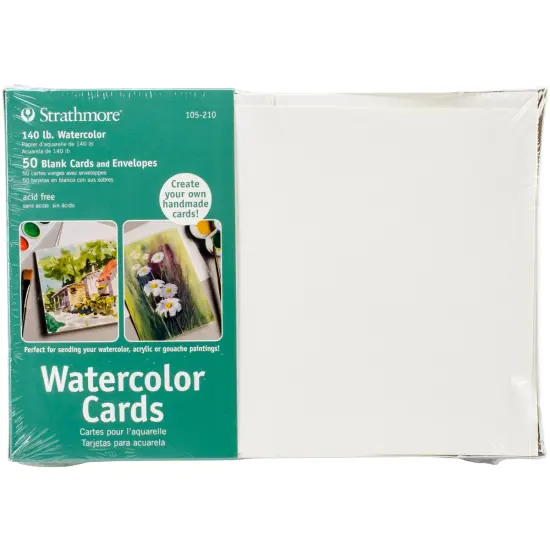 Strathmore Cards & Envelopes 5"X6.875" 50/Pkg-Watercolor {1}