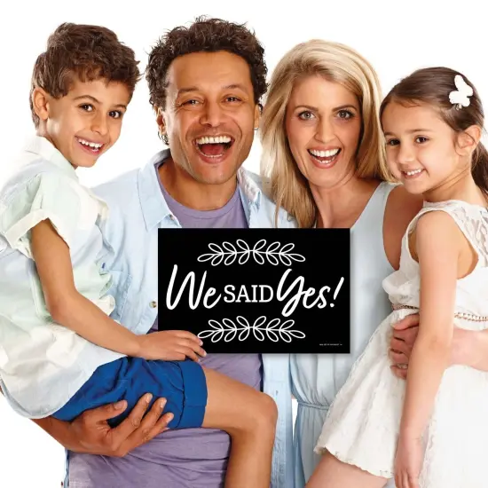 Big Dot of Happiness Mr. and Mrs. - Photo Prop Signs - Black and White Wedding or Bridal Shower Announcements - 10 Pieces {6}