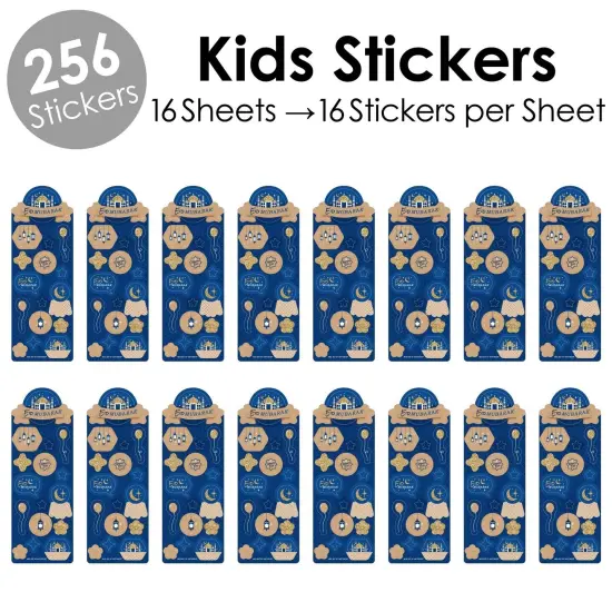 Big Dot of Happiness Eid Mubarak Party Favor Kids Stickers - Ramadan Party - 16 Sheets - 256 Stickers {3}