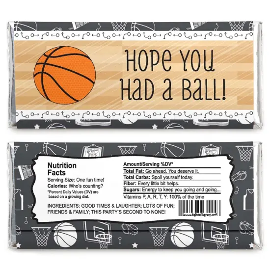 Big Dot of Happiness Nothin' but Net - Basketball - Candy Bar Wrappers Birthday Party Favors - Set of 24 {3}