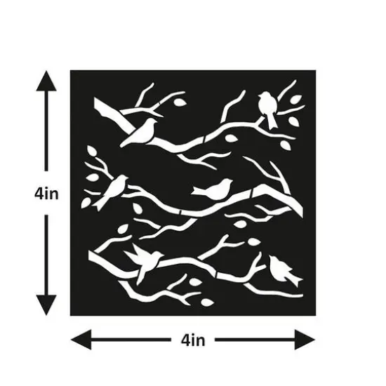 Little Birdie Reusable Stencil 4"X4" {3}