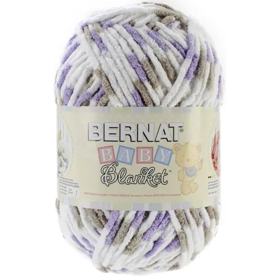 Multipack of 12 - Bernat Baby Blanket Big Ball Yarn-Little Lilac Dove Print {3}