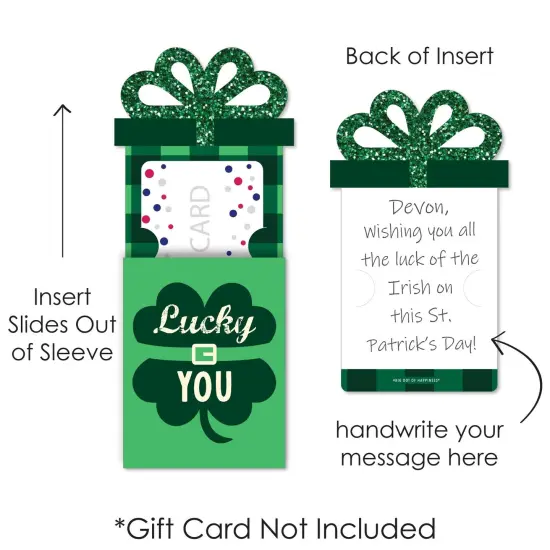 Big Dot of Happiness St. Patrick's Day - Saint Paddy's Day Party Money and Gift Card Sleeves - Nifty Gifty Card Holders - Set of 8 {7}