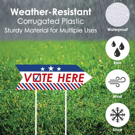 Big Dot of Happiness Big Dot of Happiness Vote Here - Arrow Political Election Day Direction Signs - Double Sided Outdoor Yard Signs - Set of 6 {4}