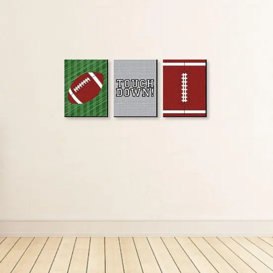Big Dot of Happiness End Zone - Football - Sports Themed Wall Art and Kids Room Decorations - Gift Ideas - 7.5 x 10 inches - Set of 3 Prints {4}