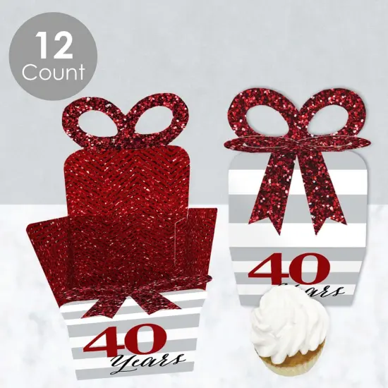 Big Dot of Happiness We Still Do - 40th Wedding Anniversary - Square Favor Gift Boxes - Anniversary Party Bow Boxes - Set of 12 {4}