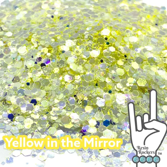 Yellow in the Mirror Premium Pixie for Poxy Chunky Glitter Mix {1}