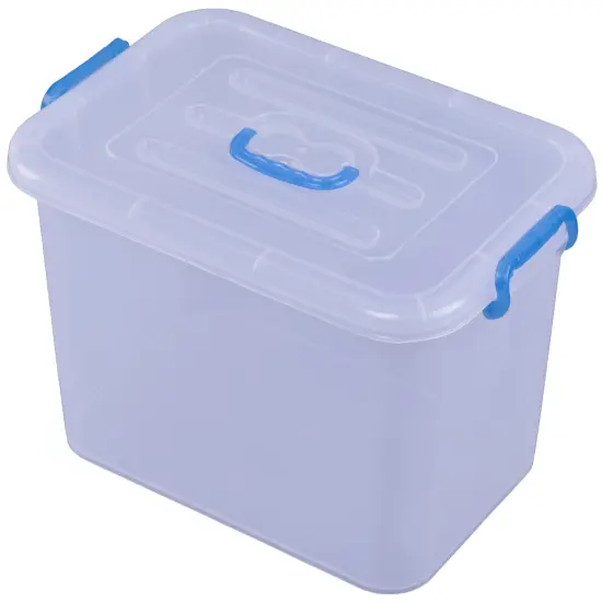 Large Clear Storage Container With Lid and Handles {1}