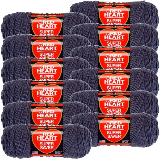 Multipack of 12 - Red Heart Super Saver Yarn-Charcoal {2}