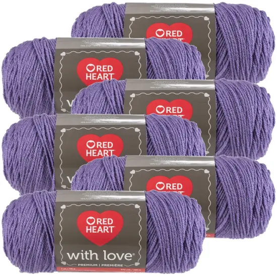 Multipack of 6 - Red Heart With Love Yarn-Lilac {1}