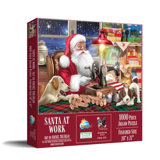 Sunsout Santa at Work 1000 pc Christmas Jigsaw Puzzle 42292 {3}