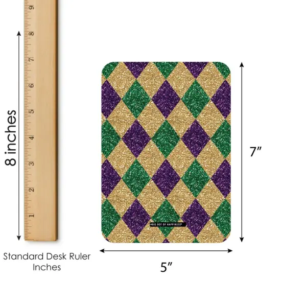 Big Dot of Happiness Mardi Gras - Bar Bingo Cards and Markers - Masquerade Party Bingo Game - Set of 18 {6}