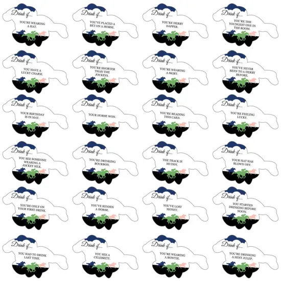 Big Dot of Happiness Drink If Game - Kentucky Horse Derby - Horse Race Party Game - 24 Count {3}