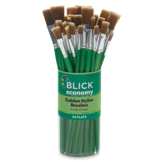 Blick Economy Golden Taklon Brush Set - Flats, Set of 40 {1}