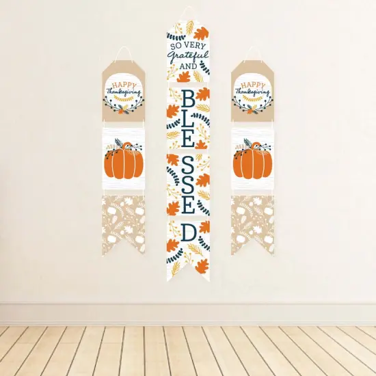 Big Dot of Happiness Happy Thanksgiving - Hanging Vertical Paper Door Banners - Fall Harvest Party Wall Decoration Kit - Indoor Door Decor {4}
