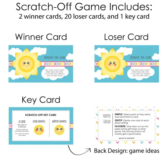 Big Dot of Happiness You are My Sunshine - Baby Shower or Birthday Party Game Scratch Off Cards - 22 Count {6}