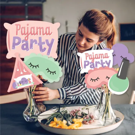 Big Dot of Happiness Pajama Slumber Party - Girls Sleepover Birthday Party Centerpiece Sticks - Showstopper Table Toppers - 35 Pieces {4}