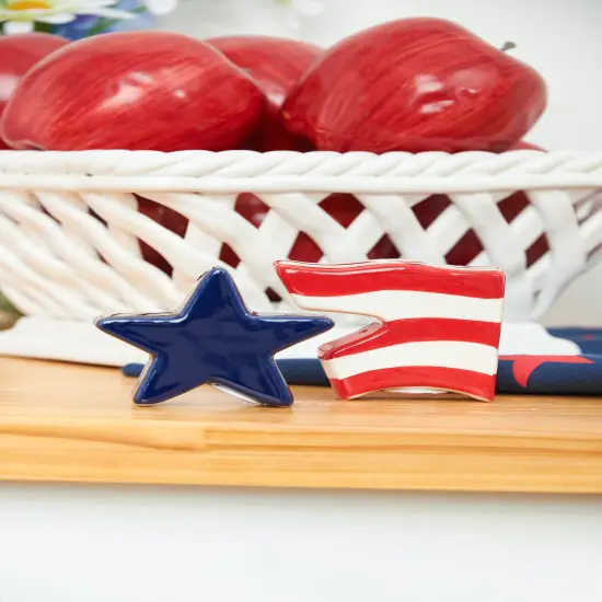 Freedom Flag July Fourth Salt & Pepper Shaker Set {6}
